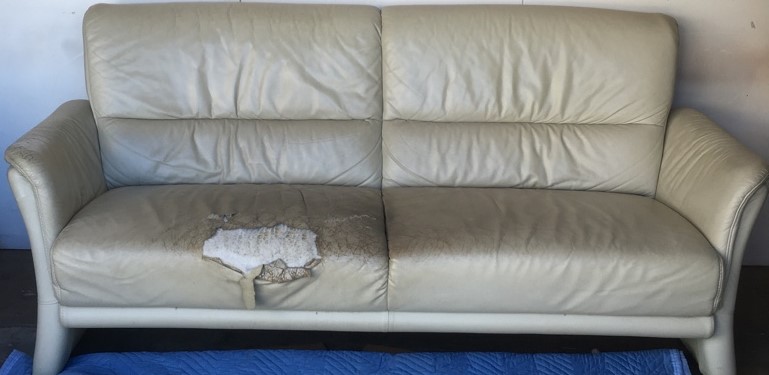 革ソファーの張り替え塗装